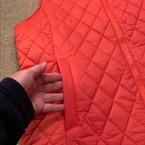 Time and Tru Women’s Orange Diamond Pattern Quilted Vest Size L (12-14) NWT - Picture 12 of 16